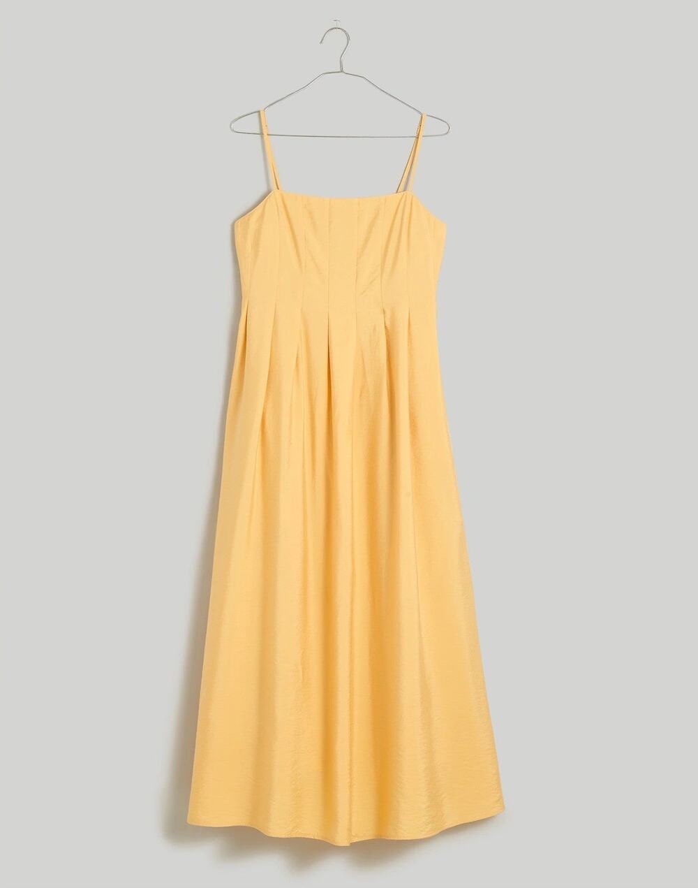 Madewell Pleated Midi Dress Sundried Wheat - 0